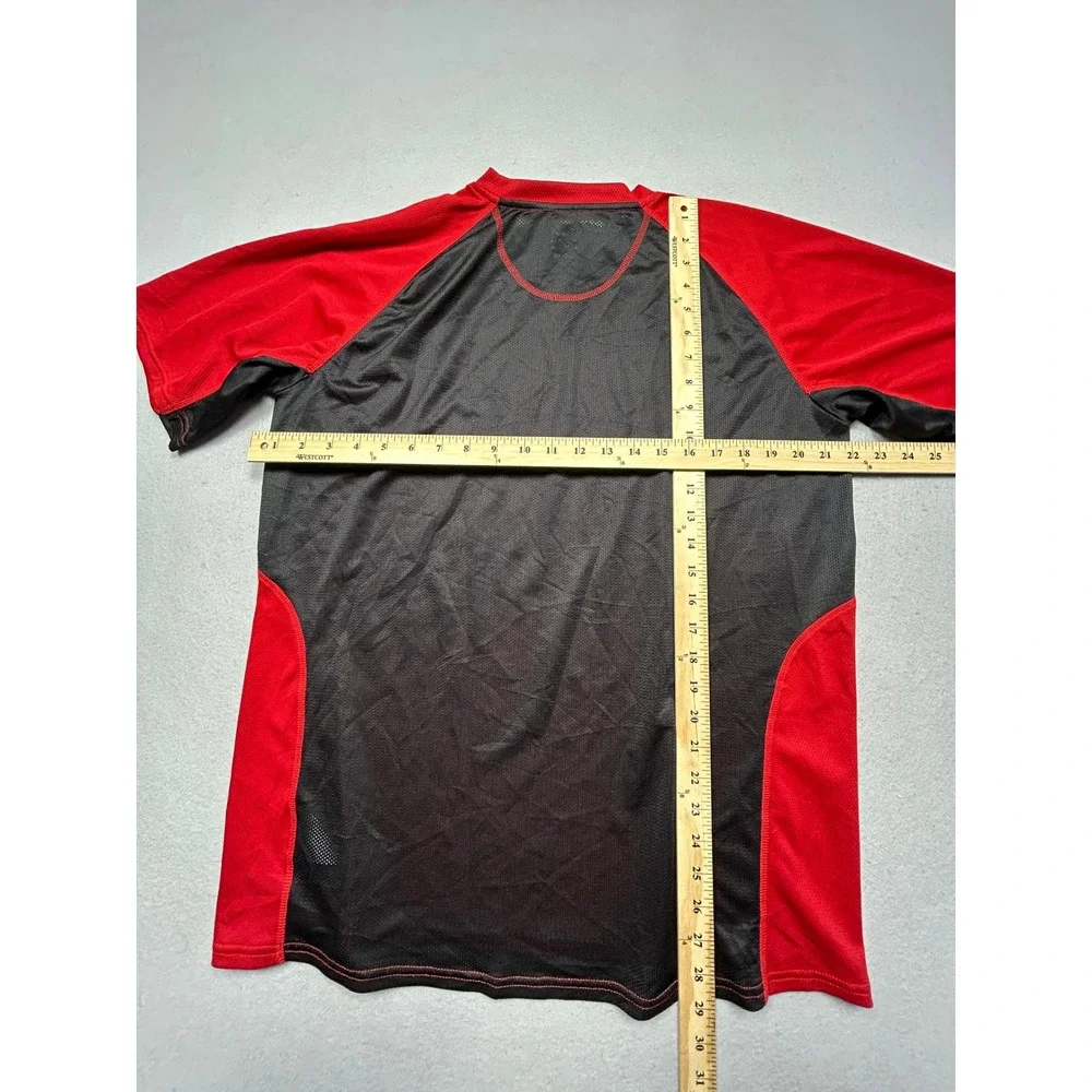 Adidas Training Shirt 100% Polyester Red Black Size Large Mens